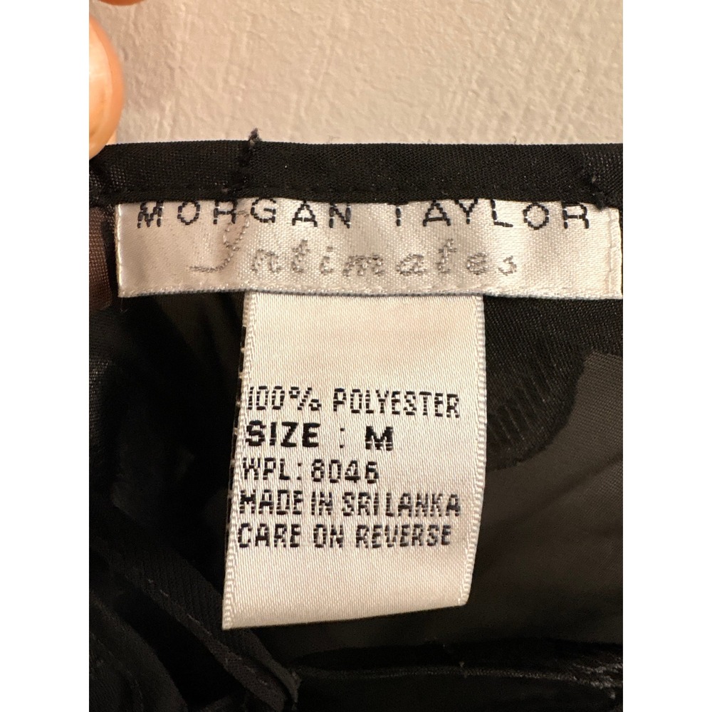 Morgan Taylor Intimates Black Sheer Heart Burnout Chemise Nightgown Womens M - Picture 4 of 4